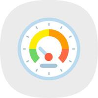 Speedometer Flat Curve Icon vector