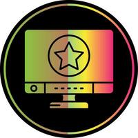 Star Glyph Due Color Icon vector