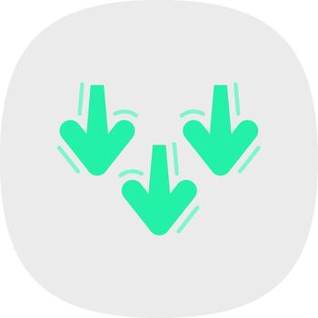 disminución plano curva icono vector