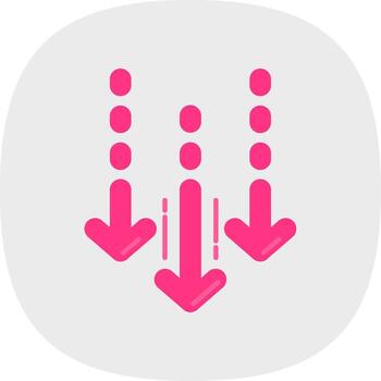 disminución plano curva icono vector