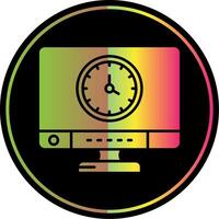 hora glifo debido color icono vector