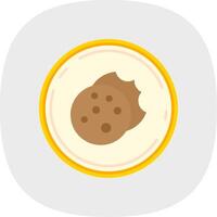 Galleta plano curva icono vector