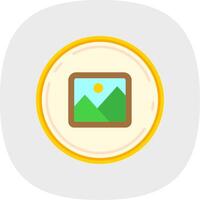 Image Flat Curve Icon vector