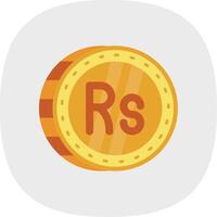 Rupee Flat Curve Icon vector