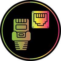 Ethernet Glyph Due Color Icon vector