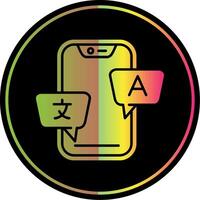 Translate Glyph Due Color Icon vector