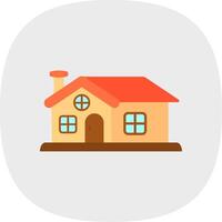 House Flat Curve Icon vector