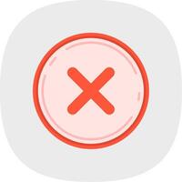 cancelar plano curva icono vector