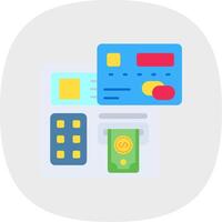 Atm Flat Curve Icon vector