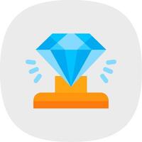 Diamond Flat Curve Icon vector