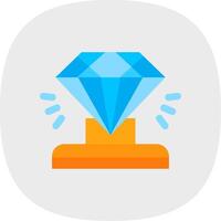 diamante plano curva icono vector