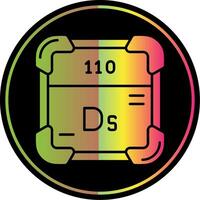 Darmstadtium glifo debido color icono vector
