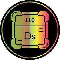 Darmstadtium Glyph Due Color Icon vector