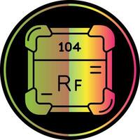 Rutherfordium Glyph Due Color Icon vector