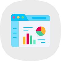 Analytics Flat Curve Icon vector