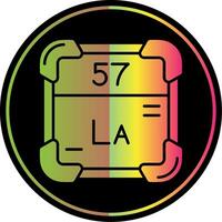 Lanthanum Glyph Due Color Icon vector