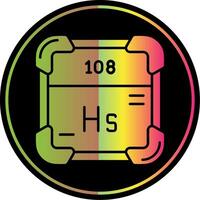 Hassium Glyph Due Color Icon vector