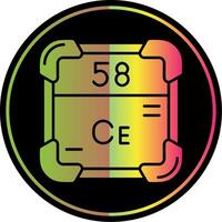 Cerium Glyph Due Color Icon vector