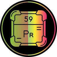 Praseodymium Glyph Due Color Icon vector