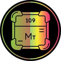 Meitnerium Glyph Due Color Icon vector