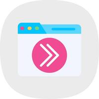 Next Flat Curve Icon vector