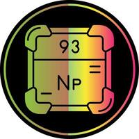 Neptunium Glyph Due Color Icon vector