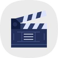 Clapperboard Flat Curve Icon vector