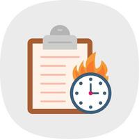 Deadline Flat Curve Icon vector