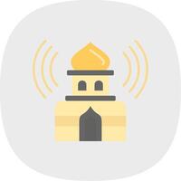 adhan plano curva icono vector