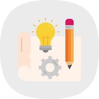 Blueprint Flat Curve Icon vector