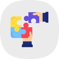 Collaboration Flat Curve Icon vector