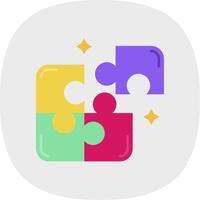 Puzzle Flat Curve Icon vector