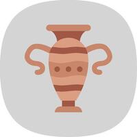 Vase Flat Curve Icon vector