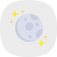 Moon Flat Curve Icon vector