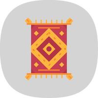 Rug Flat Curve Icon vector