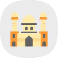 mezquita plano curva icono vector