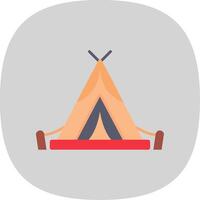 Tent Flat Curve Icon vector