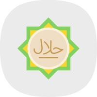 Halal Flat Curve Icon vector