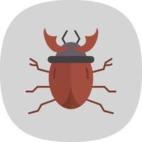 Beetle Flat Curve Icon vector