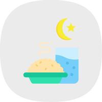 iftar plano curva icono vector