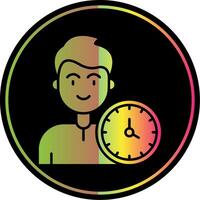 hora glifo debido color icono vector