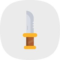 Dagger Flat Curve Icon vector