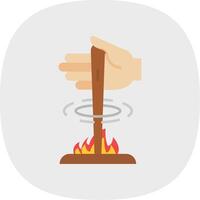 Fire Flat Curve Icon vector