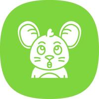 Surprised Glyph Curve Icon vector