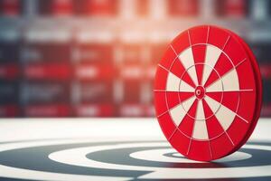 AI generated red three darts arrows in the target center business goal concept photo