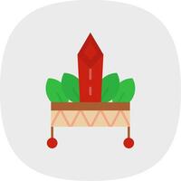 Hat Flat Curve Icon vector
