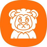 Angry Glyph Curve Icon vector