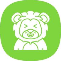 Laugh Glyph Curve Icon vector