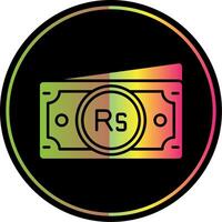 Rupee Glyph Due Color Icon vector