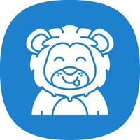 Tongue Glyph Curve Icon vector